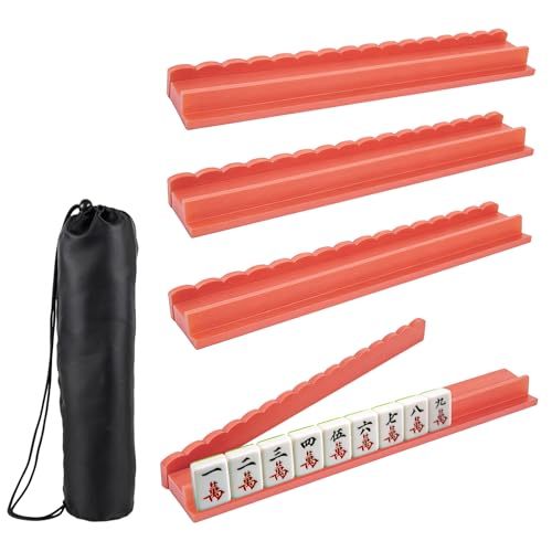 Set de 4 Soportes de Madera para Fichas de Mahjong