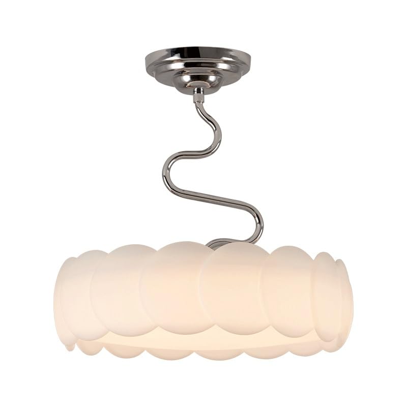 Plafonnier LED variable blanc fleur en fer pour un salon lumineux