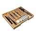 Produktbild Orga-Box III BAMBUS Besteckeinsatz ausziehbar für Schubladenbreite von 40-60 cm für Nobilia Küchen ab August 2012 Holz-Besteckkasten mit 5-7 Fächer