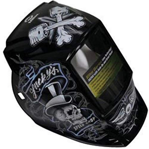 Image of Miller Black And Gray Elite Series Welding Helmet Shell With Lucky’s Speed Shop Graphics, Package Size: 1 Each
