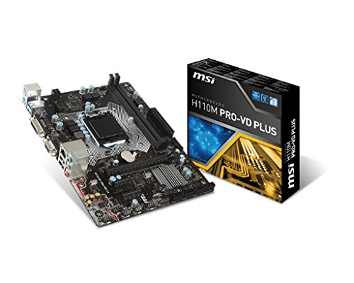 MSI Mainboard H110M PRO-VD Plus LGA1151 2X DDR4 max 32GB PCIe3.0 x16 1x DVI-D 1x VGA 4X Sata3 USB3.1 mATX