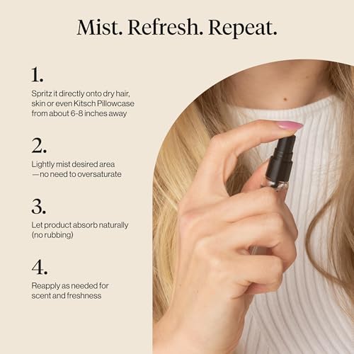 Image of Kitsch Hair Perfume for Women- Trio Set | Deodorizing & Patented Odor-Eliminating Technology Hair Spray & Body Mist- Freshen Hair, Body & Pillows - Tula Rose, Beachy Gelato & Coastal Sorbet- 3 x 10mL