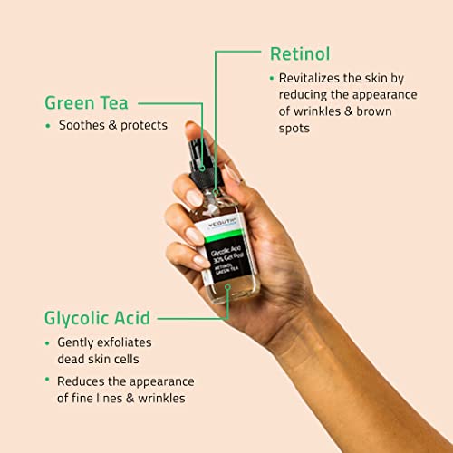 Glycolic Acid Peel For Face Professional 30% Gel With Retinol & Green Tea, Chemical Peel For Face At Home For Wrinkles, Dark Spots & Acne, Skin Care Liquid Exfoliant For Men & Women By Yeouth #TOP2