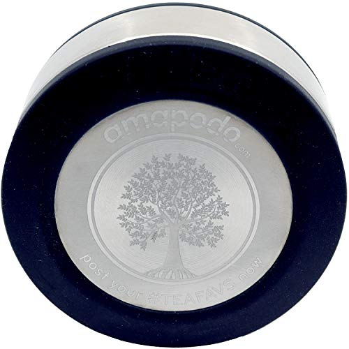 amapodo Vervangend deksel in zwart geschikt voor glazen flessen van 400 ml - roestvrijstalen kern met theezeefhouder, BPA-vrij