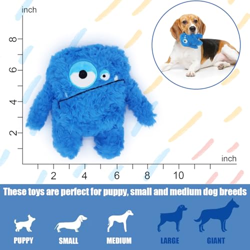 HUGEME Brinquedo Squeaky Dog Toy, brinquedo de pelúcia para cães pequenos, médios e grandes (azul)
