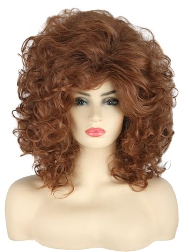 LeMarnia Women's Wigs Brown Short Curly Wigs for Women Halloween