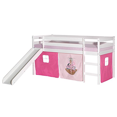 IDIMEX Hochbett mit Rutsche Benny Hochbett Kinderbett Spielbett Holzbett...