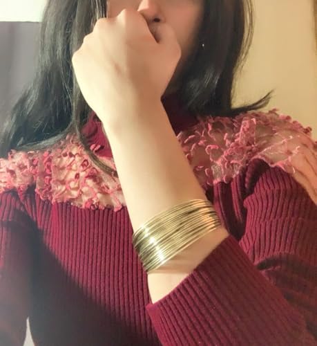 Image of Touchstone Indian Bollywood Desire Brass Base Exotic Workmanship Free Size Cuff Bracelet in Antique Gold Or White Or Copper Tone for Women.