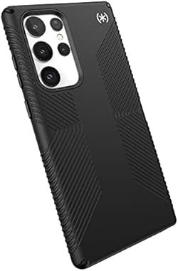 Speck Products Presidio2 Grip Samsung Galaxy S22 Ultra Case, Raised bezel, Black/Black/White