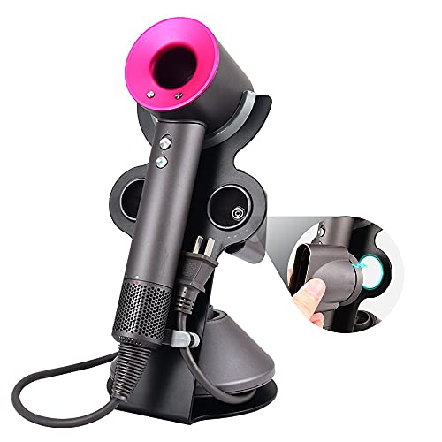 ONTOP Hair Dryer Stand for Dyson Supersonic Series Hair Dryer Holder Magnetic with Cord Holder Aluminum Alloy Stand Holder Hair Dryer Accessories for Storing Dyson Diffuser Nozzle Holder, Black