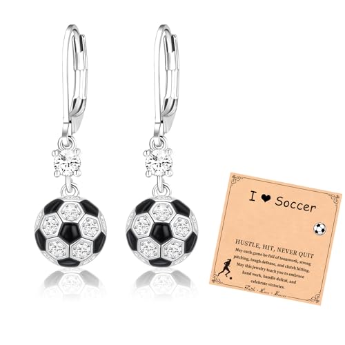 Soccer Drop Sport Earrings for Women Hypoallergenic Jewelry