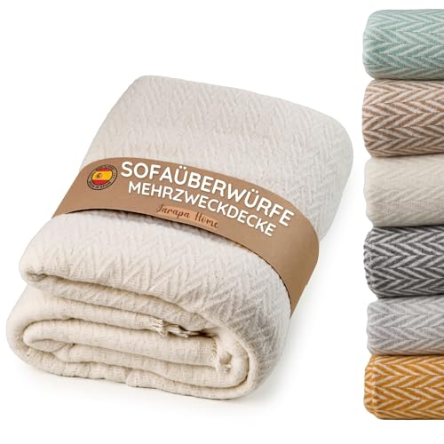 #VerdientProvisionen<br>Tagesdecke Sofadecke Warme Decke für Bett oder Sofa | Hochwertige und kuschelige Baumwolldecke weich warm und atmungsaktiv für das ganze Jahr | Ideal für Wohnzimmer (Gelb 130x180 cm)