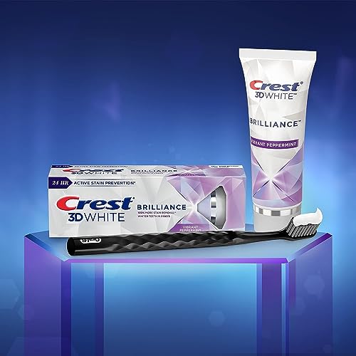 Image of Crest 3D White Brilliance Teeth Whitening Toothpaste, Vibrant Peppermint, 3.5 Ounce (Pack of 3)