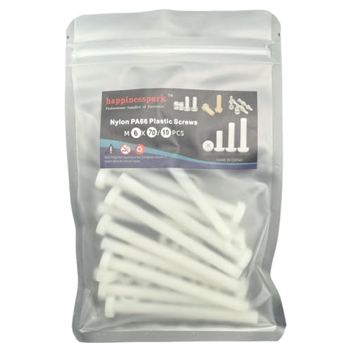 Bellissimo aspetto esteriore e materiale durevole di alta qualità: realizzato in nylon PA66 di alta qualità che incontra Rohs, il colore bianco e la superficie liscia lo fanno sembrare non solo le viti e i dadi generali, ma anche un artigianato. Può essere perfettamente per soddisfare le vostre esigenze di utilizzo e bellezza