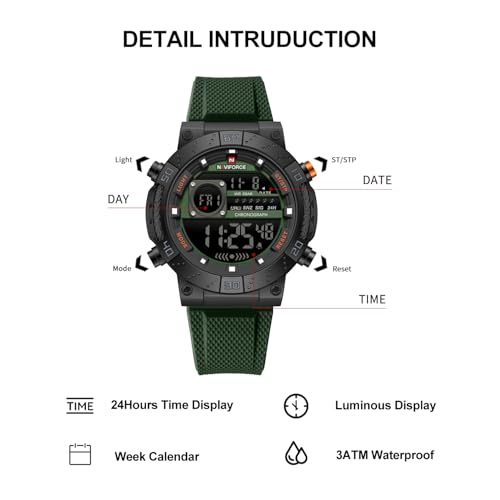 Image of NAVIFORCE NF9241T Dominant Multifunctional Silicone Strap Sport Digital Watch