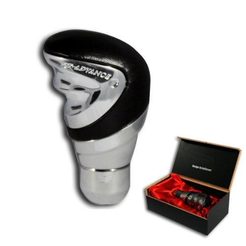 Akhan SK814-universal Gear Knob Aluminium with Real Leather Cover, Exclusive Line type