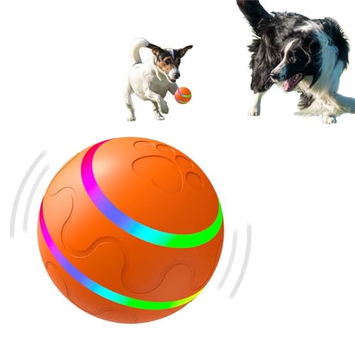 Interactive Dog Toys Dog Ball, Smart Automatic Active Rolling Ball for Medium/Large Dogs, Fun Moving Dog Toys to Keep Pet Busy, USB Rechargeable, Orange