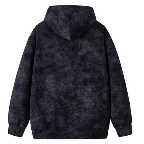 Mens Tie Dye Hoodies Embossed Pullover Hoodie Vintage Graphic Hooded Sweatshirt Streetwear2