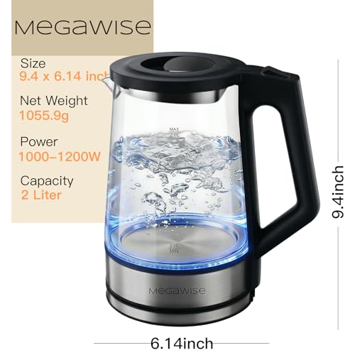 Hervidor eléctrico de vidrio MEGAWISE 2L con apagado automático miniatura 6