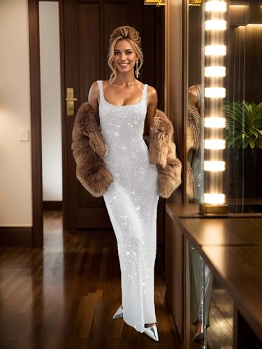 Image of Glitter Sequin Prom Dress for Bachelorette,Birthday,Holiday | Elegant Fully Lined Sparkly Rhinestone Long Dresses for Women Birthday /Formal Galas /Wedding Guest /NYE /Homecoming