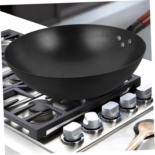Wok de hierro tradicional antiadherente para cocina miniatura 5