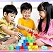 TANEMUDO 120 Pcs Acrylic Gem Cubes Blocks Translucent Colors Rainbow Building Cubes with Wooden Storage Box for Sensory Training Stacking Toys Educational Crystal School Birthday Gift (10 Colors)
