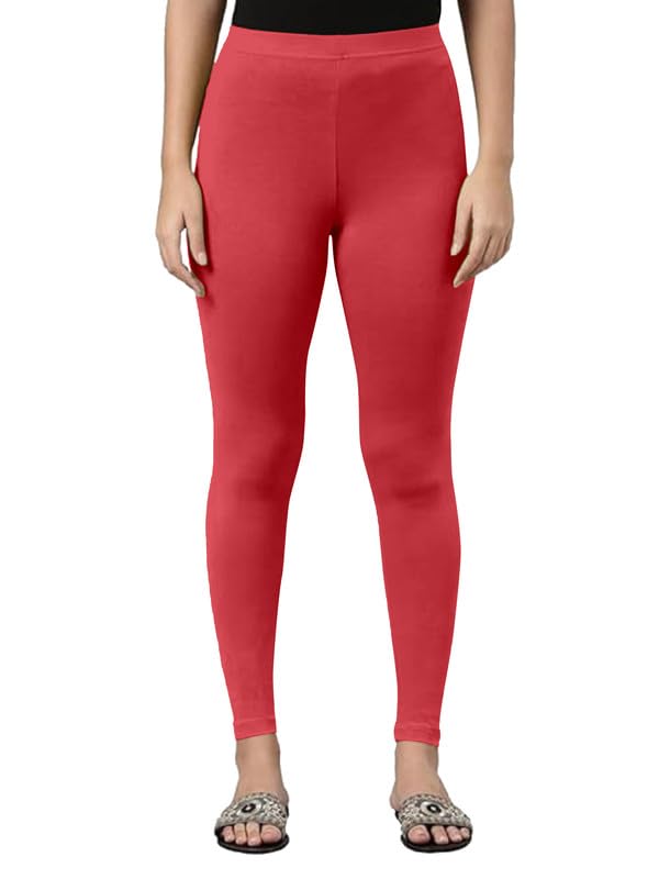 Image of TRENDMALLS Women's Super Combed Cotton Elastane Stretch Ankle Length Leggings with Ultrasoft Waistband