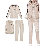 [ドアーズ] 3点 セットアップ トラックスーツ 裏起毛 暖かい レディース スウェット ベスト パンツ 秋 冬 春 オシャレ 防寒 対策 上下 レディース用 上 下 woman レデース ウェア ギフト プレゼント 作業着 家着 キャンプ ウォーキング 上下セット 上着 パーカー 長袖 スウェットパンツ ぱんつ ロングパンツ ボトムス フーディ― セット ベージュ 3A-D10-BEM