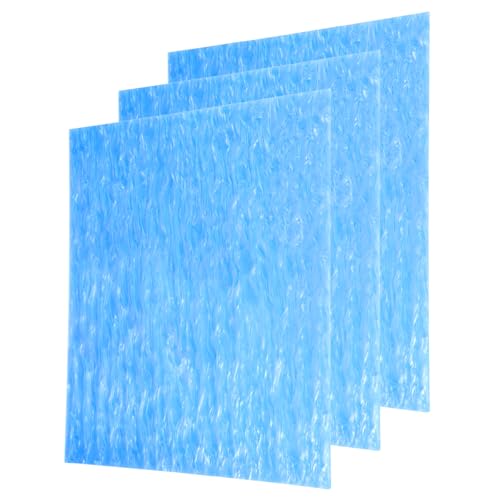 Image of MECCANIXITY 3 Pcs Glitter Pearl Acrylic Sheet,12 inch x 12 inch x 1 /8 inch Pearlescent Cast Pmma Plastic Sheets Extruded Translucent Blanks for DIY Art Crafting Laser Cutting & Engraving,Blue