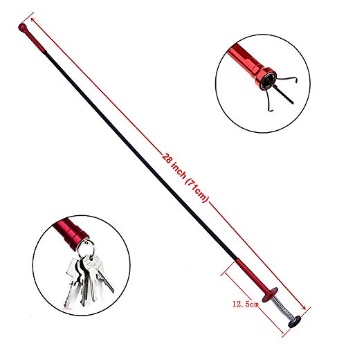 Flexible Claw Pickup Tool with Magnet , 2-in-1 Magnetic Pickup Tool, 4-Finger Claw, Rustless Spring,Claw-type magnetic pick-up tool , for garbage pick up.(Red)