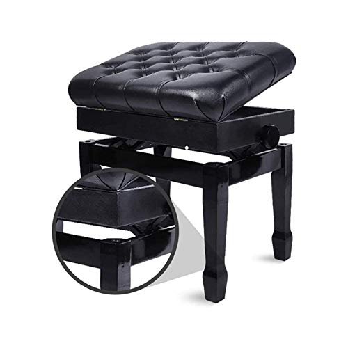 Bancs de Piano Banc de Piano réglable Tabouret de Piano en Bois avec siège en Cuir à Coussin épais, Pieds en Bois Robustes et Rangement caché (Marron) - Les Beatles, Paul McCartney, John Lennon, RIngo Starr, George Harrison Bancs de Piano Banc de Piano réglable Tabouret de Piano en Bois avec siège en Cuir à Coussin épais, Pieds en Bois Robustes et Rangement caché (Marron) – Image 3