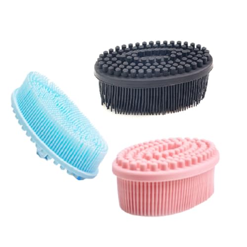 arlote Paquete de 3 Exfoliantes Corporales de Silicona, Exfoliantes Corporales, Esponja de Silicona Suave, Exfoliantes Corporales, Masaje, BañO, Champú, Cepillo