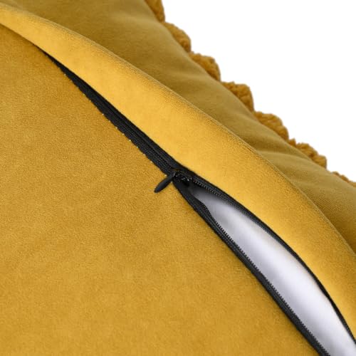 Image of Wakefit Designer Cushion Cover | 16x16 inch | Super Soft Durable Fabric | Machine Washable | Pack of 1 | Aura Mustard