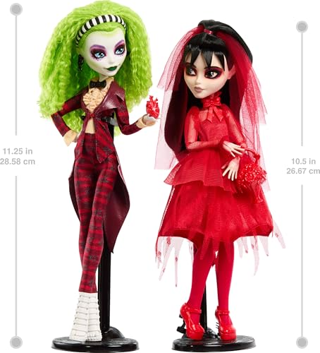Monster High Skullector Beetlejuice Beetlejuice Doll 2-Pack, Collectible Betelgeuse and Lydia Deetz Set with Accessories and Displayable Packaging (Amazon Exclusive)