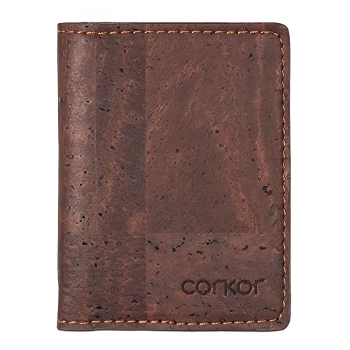 Corkor Portefeuille Minimaliste RFID en Liège pour Homme Cartes de Credit Végétalien Marron Cover