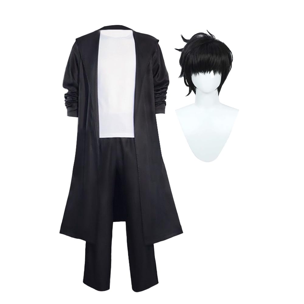 Zhongkaihua Sung Jin Woo Anime Cosplay Uniform Suits Trench Coat