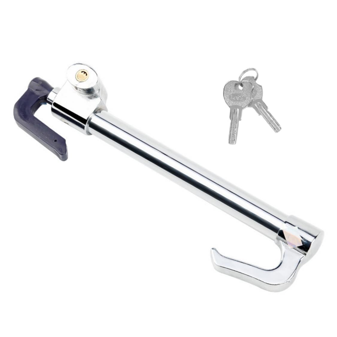 Gohantee Copper Car Steering Wheel Lock, Crook Locks Retractable Car Clutch Pedal Lock, Car Steering Wheels Anti-Theft Lock For Van Car Suv Lorry Truck Heavy Duty Car