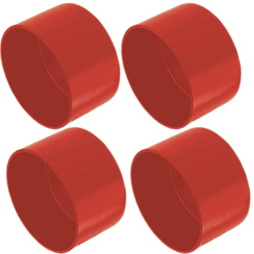 Image of 4Pcs Rubber End Caps ID 75mm (3 inch) Red Flexible Protective Caps Soft Elastic Dustproof Cover for Rod Tube Screw Bolt