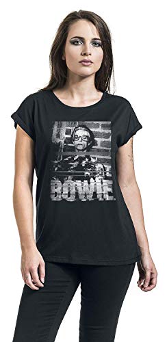 David Bowie Glitchy Femme T-Shirt Manches Courtes Noir Large - Les Beatles, Paul McCartney, John Lennon, RIngo Starr, George Harrison David Bowie Glitchy Femme T-Shirt Manches Courtes Noir Large – Image 5