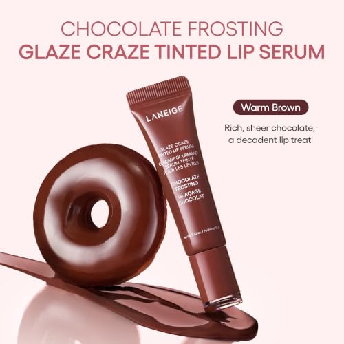 Image of Laneige Glaze Craze Tinted Lip Serum | Plumping, Nourishing Hydration with Polypeptide and Ceramides | Lip Balm for Dry & Chapped Lips |Ultra Glamorous Shiny Lips