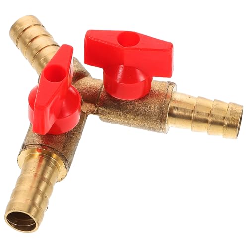 LIGIGWASH Válvula de Gas de 3 Vías Acero Inoxidable Válvula de Bola Espiga para Manguera de 10 MM Instalación Abrazaderas para Aplicaciones de Aire y Gas