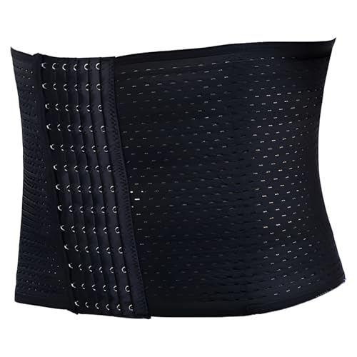 Dolltobe Entrenador de cintura ajustable con control de abdomen XL, color negro, faja reductora de cintura para hombres, moldeador de cuerpo transpirable, soporte lumbar