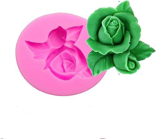 Miniatura 5 de Molde de silicona para velas de rosas para hacer fondant de flores de rosas 3D, forma de bricolaje, decoración de pasteles hechos a mano, moldes de