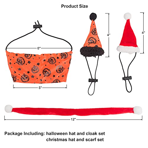 ADOGGYGO Bearded Dragon Halloween Hat Cloak Lizard Christmas Hat Scarf Set, Small Animal Halloween Christmas Festival… - Image 4