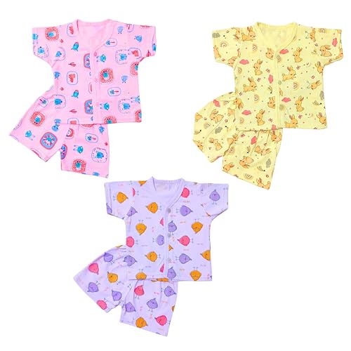 Image of Lil' Shark Baby Cotton T-Shirt & Shorts Set | 100% Pure Cotton Summer Wear for Baby Boys & Girls | Soft, Breathable Infant Casual Outfit | Printed T-Shirt with Shorts Set