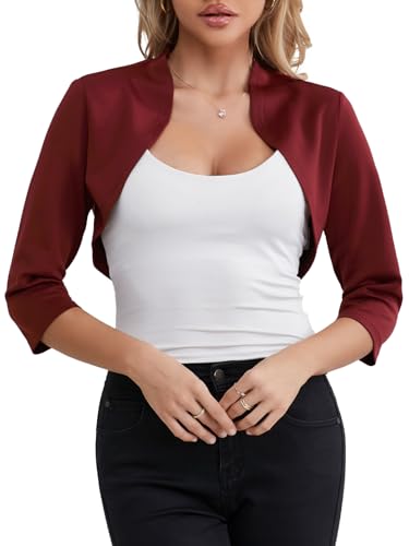 Bolero mujer 3/4 manga corta elegante chaqueta torera para vestidos fiesta boda invitada verano