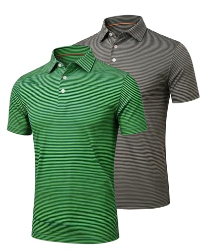 Image of TELALEO 4 /5 Pack Mens Polo Shirts Quick Dry Short Sleeve Golf T Shirt Performance Moisture Wicking Casual Workout