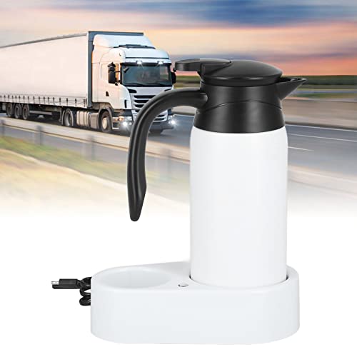 Tetera eléctrica portátil para auto 800ml blanca miniatura 5