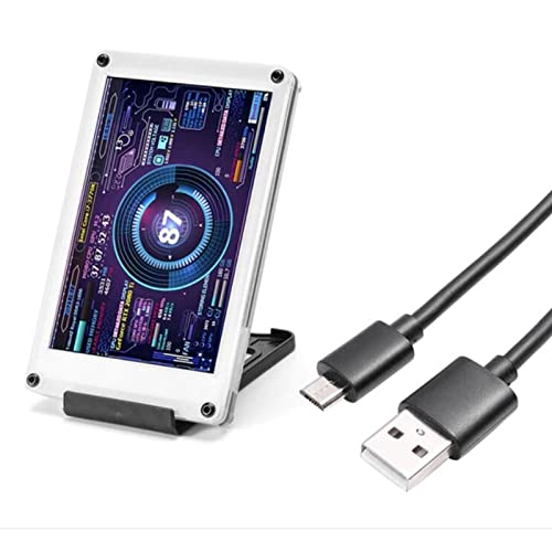 Image of ASHATA 3.5inch USB Mini Screen, Computer Temp Monitor, Dimmable Theme Editor PC CPU Data Monitor, PC Temperature Display for PC ARGB Computer Case Secondary Screen