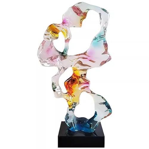 透明樹脂製フェイクロック、手作りのアートストーン装飾、家庭・ホテル・ギャラリー展示に最適(Colorful,30.7in/78cm)